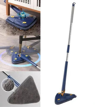 Triangle Extendable Cleaning Mop, 360° Rotatable Squeeze Mop,