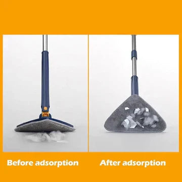 Triangle Extendable Cleaning Mop, 360° Rotatable Squeeze Mop,